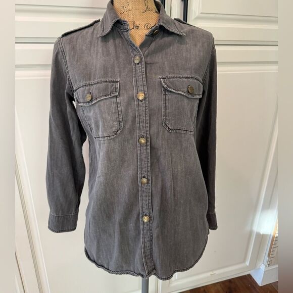 Current Elliot button up 100% Cotton shirt grey - Picture 1 of 7